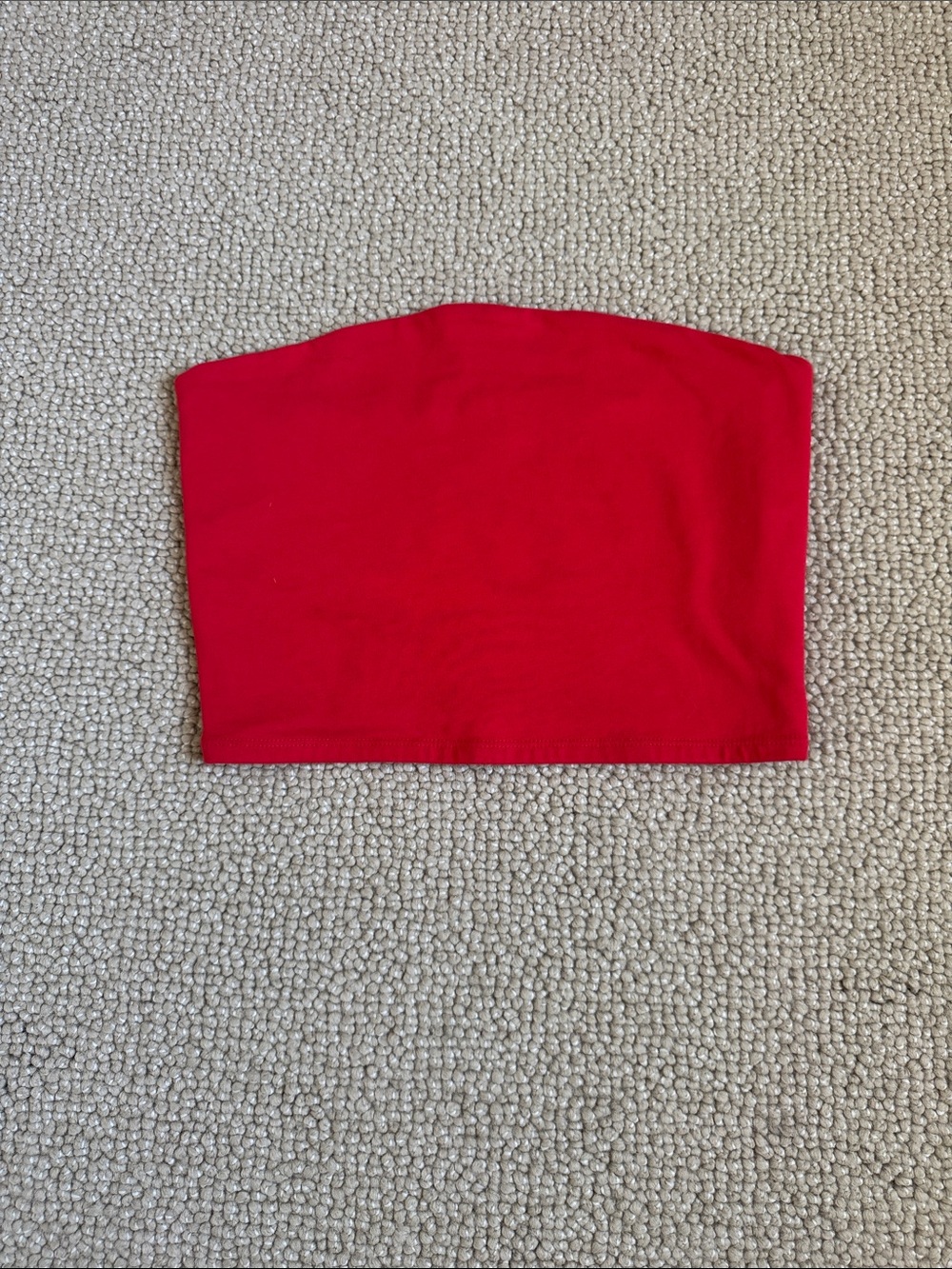 Garage Red Strapless Crop Tube Top